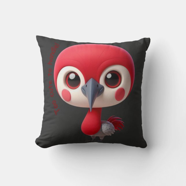 Cojín Decorativo Carácter Adorable de pájaro rojo (Anverso)
