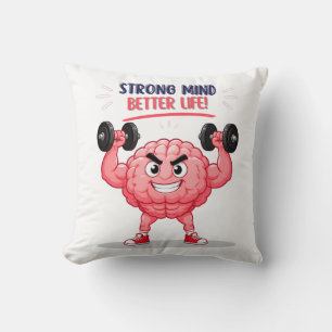 Cojín Decorativo Carácter Divertido Cerebro Gimnasio Cita Fuerza Me