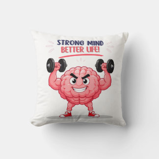 Cojín Decorativo Carácter Divertido Cerebro Gimnasio Cita Fuerza Me