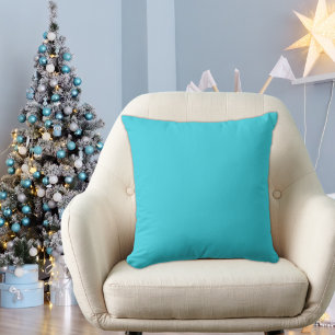 Cojín Decorativo carámbano  Azul Teal Moderno  Azul Navidad sólido 