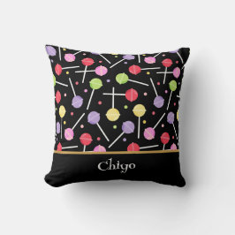 Cojín Decorativo Caramelo Decora Chupachups Estampado Negro