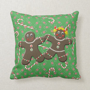 Cojín Decorativo Caramelo lindo del navidad del chica del muchacho
