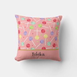 Cojín Decorativo Caramelo Pastel Chupachús Patrón Rosa