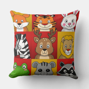 Cojín Decorativo Caras de Animales Adorables para Amantes de los An