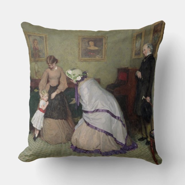 Cojín Decorativo Caras extrañas (w/c y bodycolour en el papel) (Anverso)