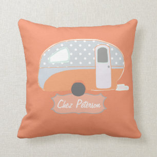 Cojín Decorativo Caravana Retro Naranja