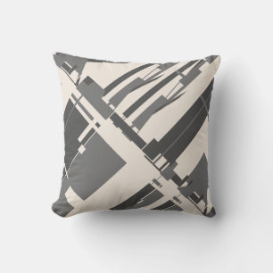 Cojín Decorativo Carbón gris Beige estilo arte suroeste diagonal