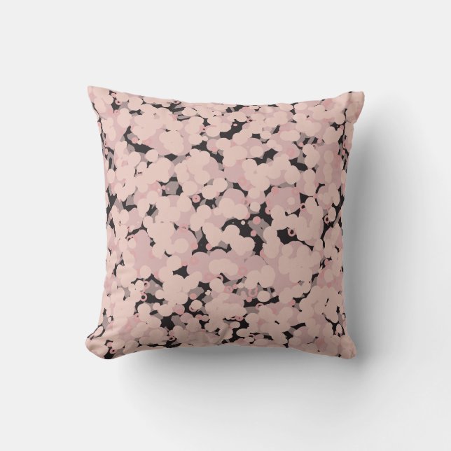 Cojín Decorativo carbón rosa gris abstracto (Anverso)