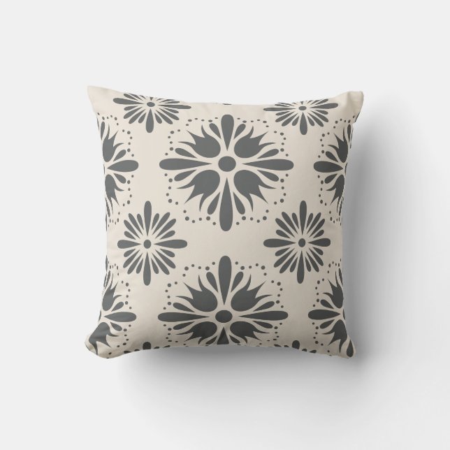 Cojín Decorativo Carbón Sherpa Gray Cream Geométrico (Anverso)