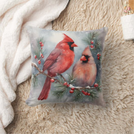 Cojín Decorativo Cardenal de acuarela Pair Holly