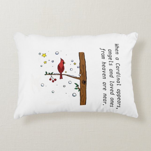 Cojín Decorativo Cardenal del ángel del cielo Énfasis Pillow (Anverso)