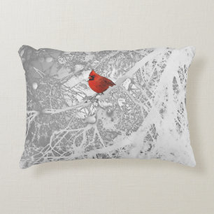 Cojín Decorativo Cardenal en invierno