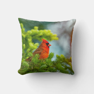 Cojín Decorativo Cardenal En Una Rama Eververde