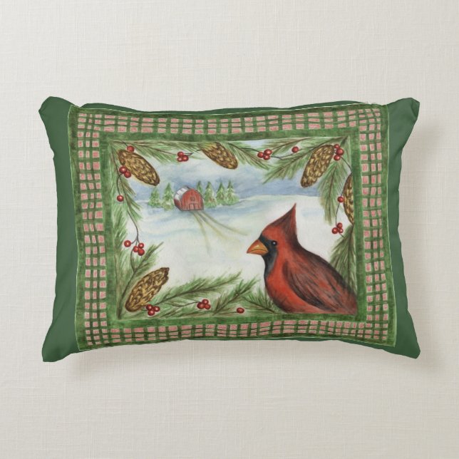 Cojín Decorativo Cardenal Pillow de los Navidades rusos (Anverso)