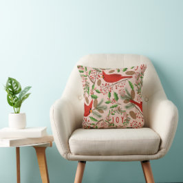 Cojín Decorativo Cardenal rojo navidad Bird