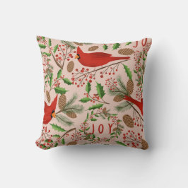 Cojín Decorativo Cardenal rojo navidad Bird