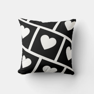 Cojín Decorativo Cardíaca estampada en blanco y negro