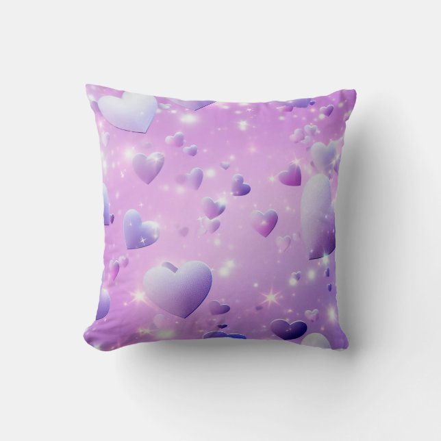 Cojín decorativo cardíaco morado (Anverso)