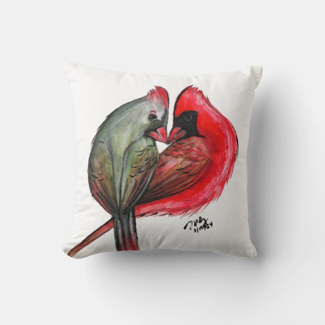 Cojín decorativo Cardinal Love Bird (Anverso)