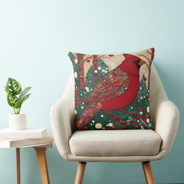 Cojín Decorativo Cardinal Red Bird (Silla)
