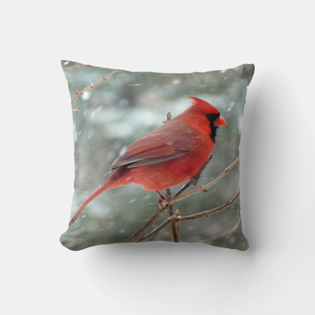 Cojín decorativo cardinal rojo del acento de la (Anverso)