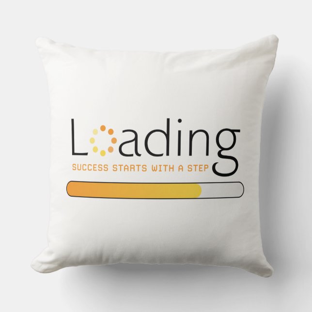 Cojín Decorativo Carga - El éxito comienza con un paso (Anverso)
