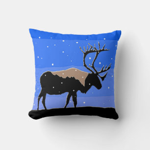 Cojín Decorativo Caribou in Winter - Arte original de la vida salva