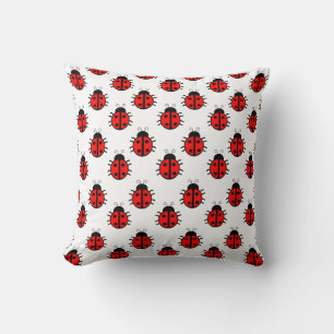 Cojín Decorativo Cariñosas mariquitas rojas Patrón y divertido inse