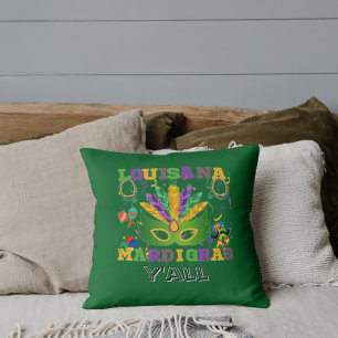 Cojín Decorativo Carnaval de Louisiana, Martes de Carnaval divertid