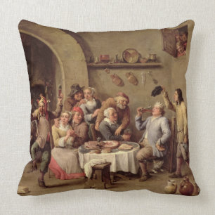 Cojín Decorativo Carnaval: "Le Roi Boit", 1690 (aceite en el cobre)