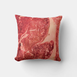Cojín Decorativo Carne Roja Cruda Premium Foto Macro de Bistec Ve