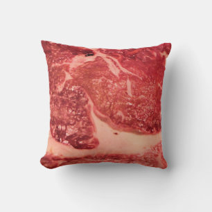 Cojín Decorativo Carne Roja Cruda Premium Foto Macro de Bistec Ve