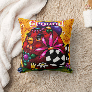 Cojín Decorativo Carne y caprichosa pollo floral chunky personaliza