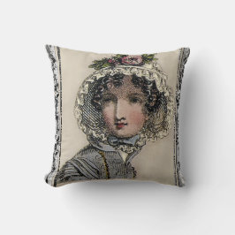 Cojín Decorativo Caroline, Jane Austen inspirada en negro, romántic