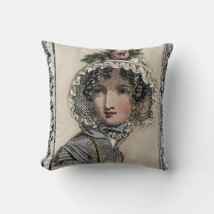 Cojín Decorativo Caroline, Jane Austen inspirada en negro, romántic