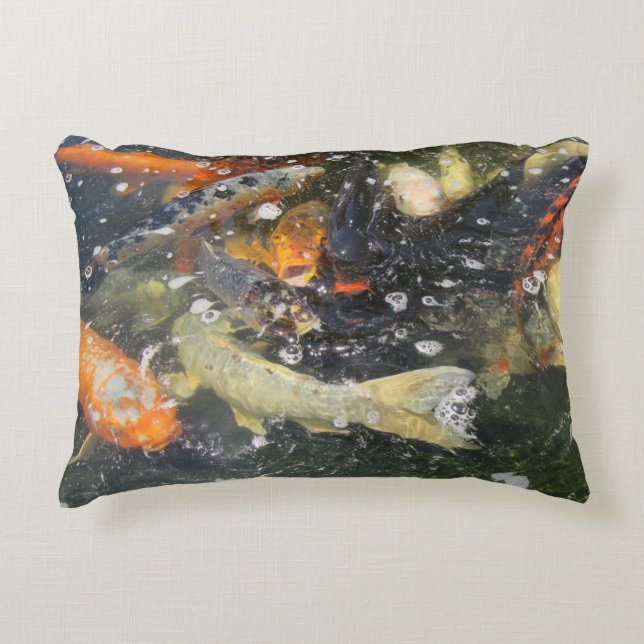 Cojín Decorativo Carpa japonesa Koi Pescado Nadando (Anverso)