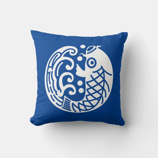 Cojín Decorativo Carpa y oleaje (Anverso)