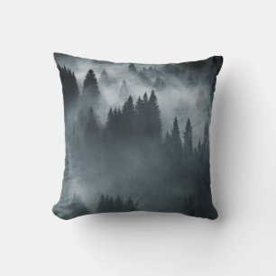Cojín Decorativo Cárpatos de invierno: Paisaje de las montañas Sunr
