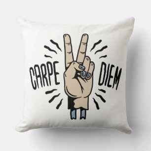 Cojín Decorativo Carpe Diem Graciosa Cita Motivadora Retro