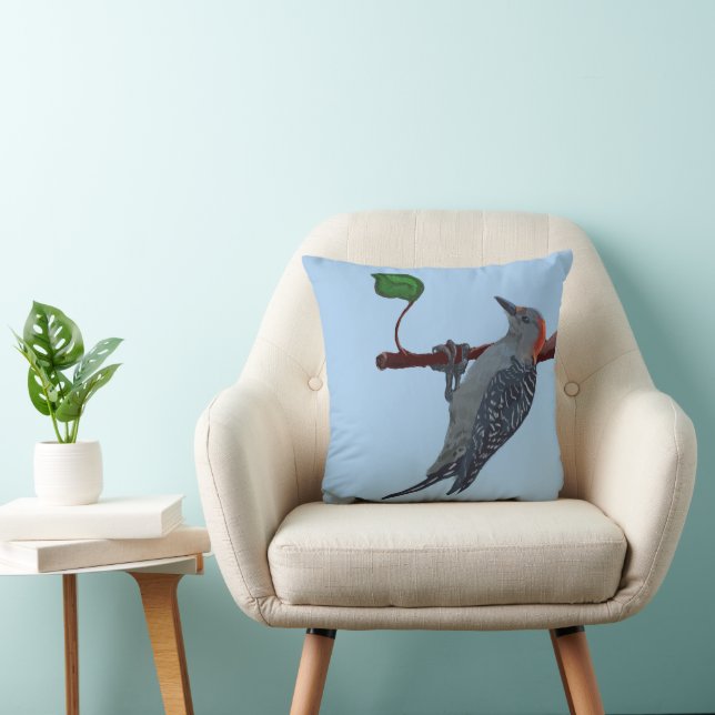 Cojín Decorativo Carpintero de vientre rojo (Silla)