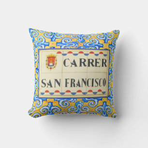Cojín Decorativo Carrer San Francisco Rótulo callejero español