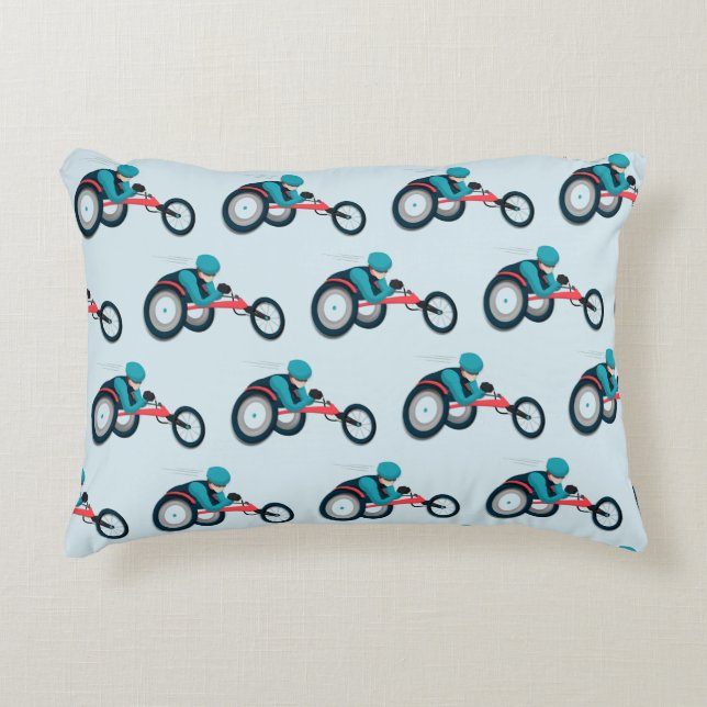 Cojín Decorativo Carreras en silla de ruedas (Anverso)