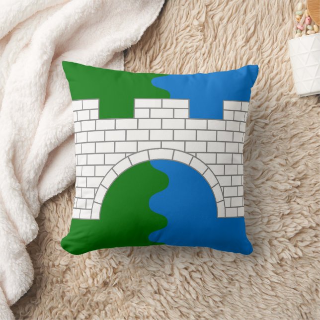 Cojín Decorativo Carretera de antiguas laderas de piedra, placa de  (Manta)