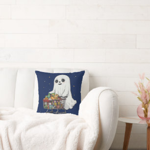 Cojín Decorativo Carrito de compras de fantasma lindo Snacks divert