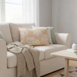 Cojín Decorativo Carrot Flower Silhouette Soft Beige Throw Pillow