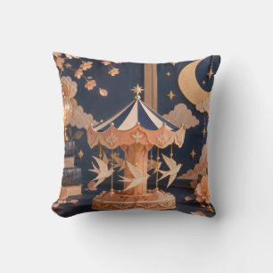 Cojín Decorativo Carrusel de papel de melocotón Luna dorada Guarder