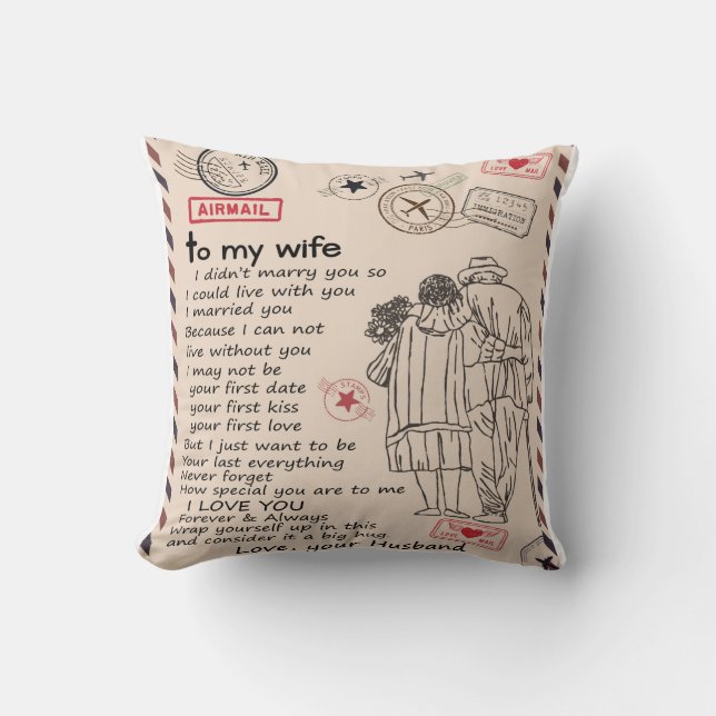 Cojín Decorativo Carta a mi esposa de tu esposo (Anverso)