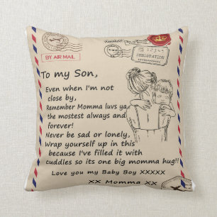 Cojín Decorativo Carta a mi hijo de mamá