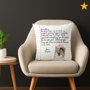 Cojín Decorativo Carta de amor del Día de la Madre Mamá Mensaje per