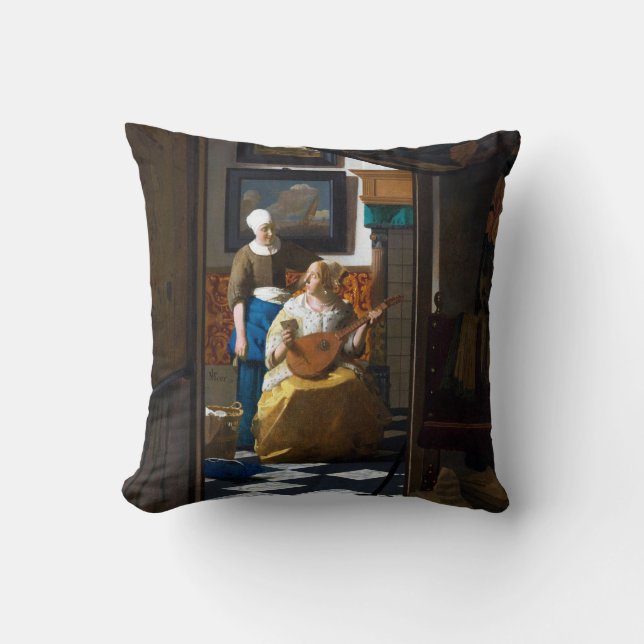 Cojín Decorativo Carta de amor, Johannes Vermeer (Anverso)